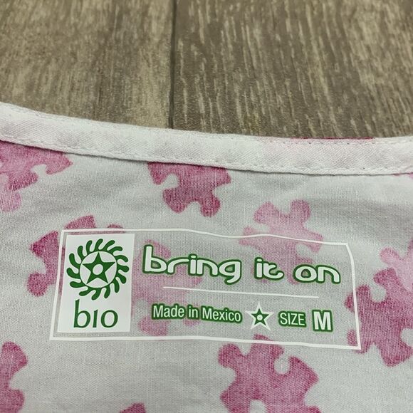 Womens Bio Bring It On Nursing Medical Colorful Rainbow Scrub Top Shirt‎ - Picture 3 of 5